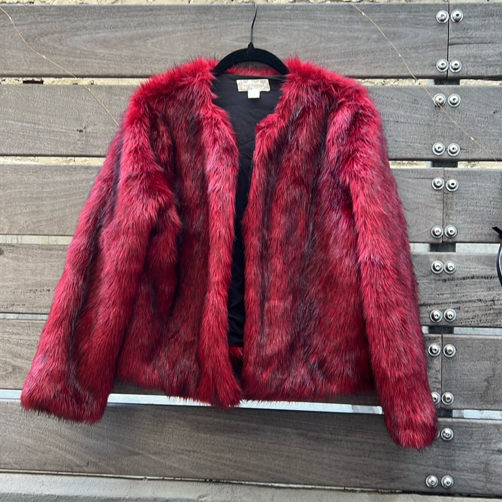 Red fur jacket